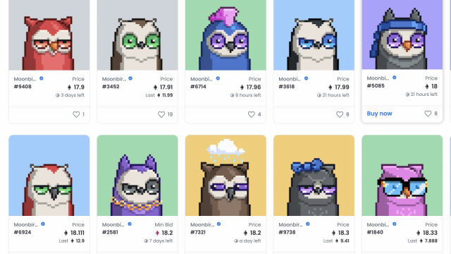 Het handelsvolume van Moonbirds en Solana NFT staat op een traan terwijl de verkoop stijgt met 45%
